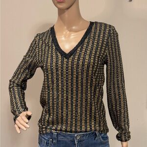 Zara Metallic Thread Print Top